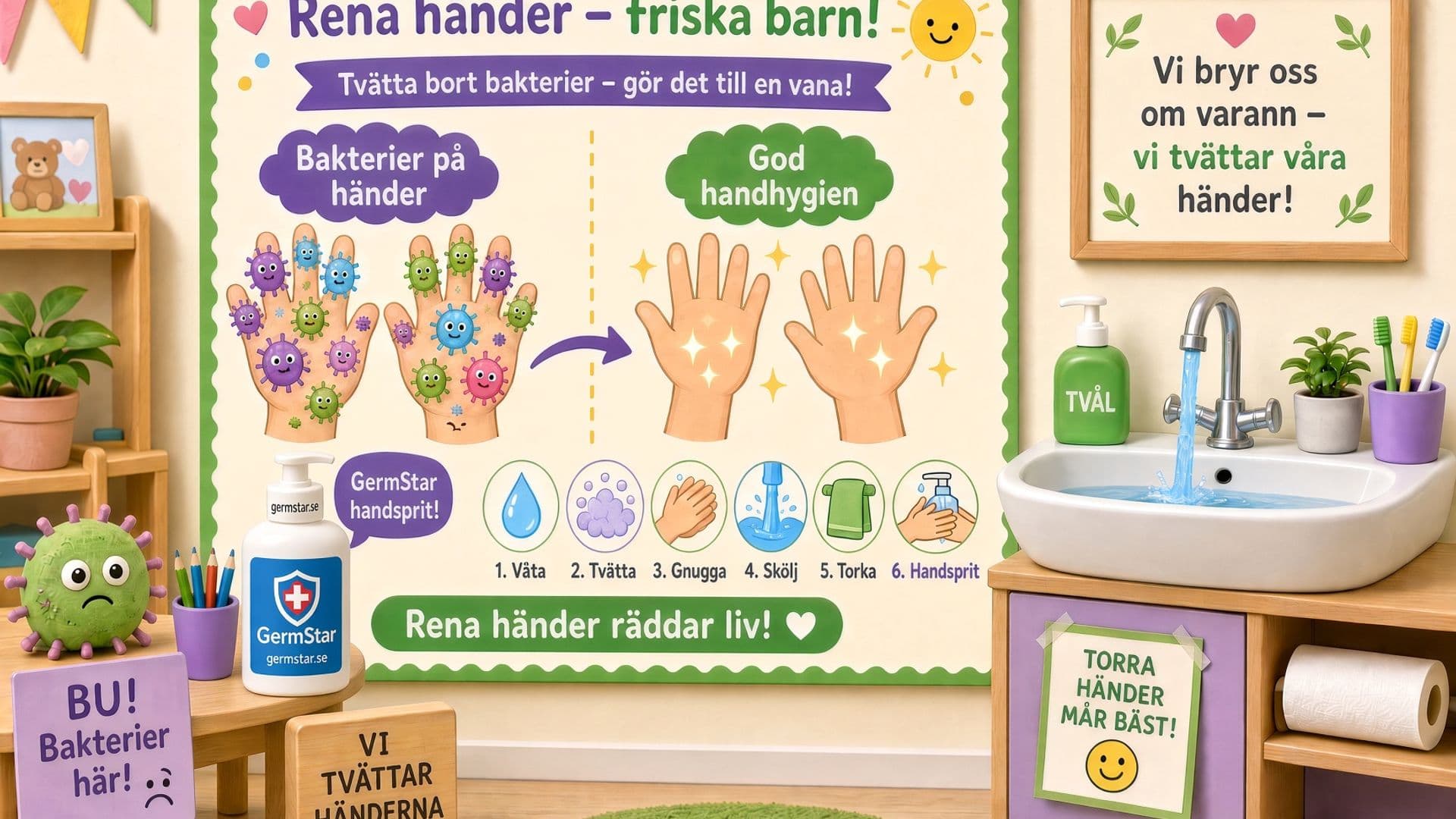 Handhygien på förskolan- håll barnen friska